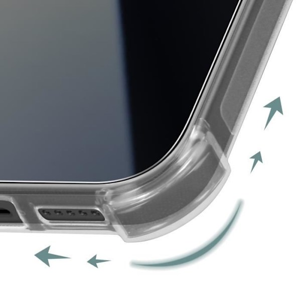 Fodral för iPhone 15 Pro AVIZAR - Stötsäker förstärkta hörn + 9H transparent härdat glas Transparent