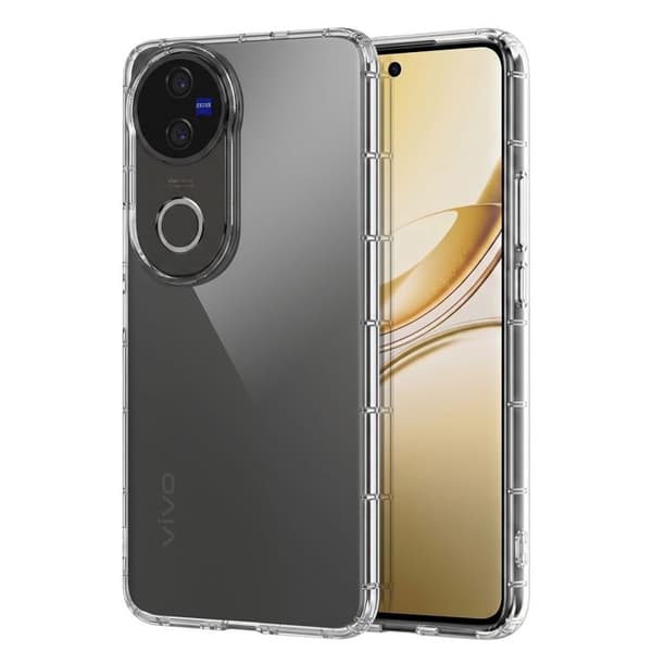 Siliconfodral för Vivo V50, mjukt och repfritt, transparent Vit