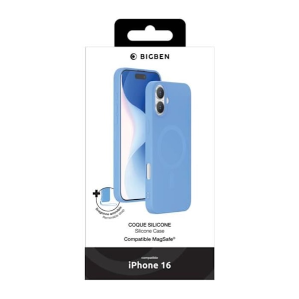 Beskyttelsesskal - BIGBEN - iPhone 16 - Fleksibel - Stødabsorberende - Nem adgang til porte Blå
