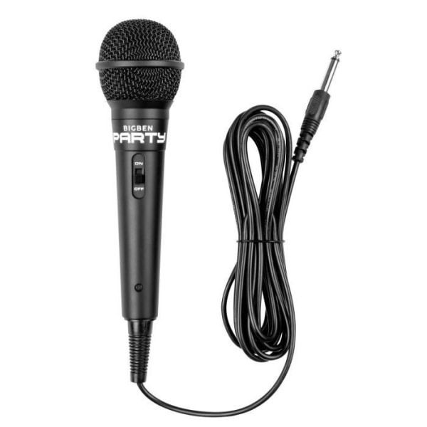 Trådbunden karaokemikrofon - BIGBEN - PARTYMIC - 6,3 mm uttag - 4 m kabel - svart