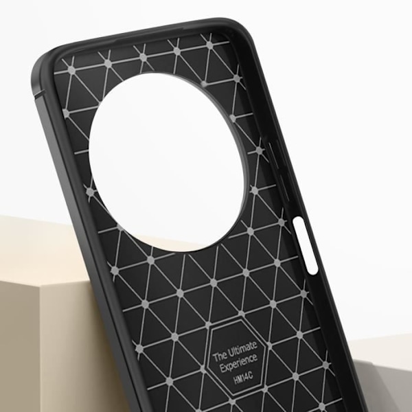 Coque Carbon för Xiaomi Redmi 14C Stötsäker Antiskid Svart Svart