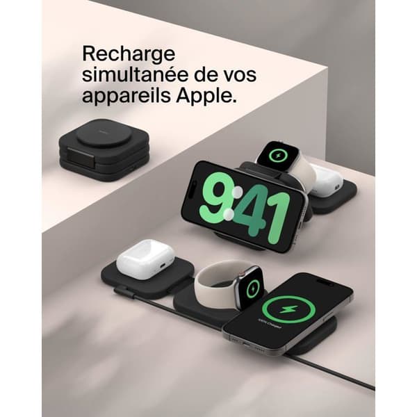 Trådløs oplader - BELKIN - BOOST CHARGE PRO 3i1 - 15W - Sammenfoldelig - Qi2