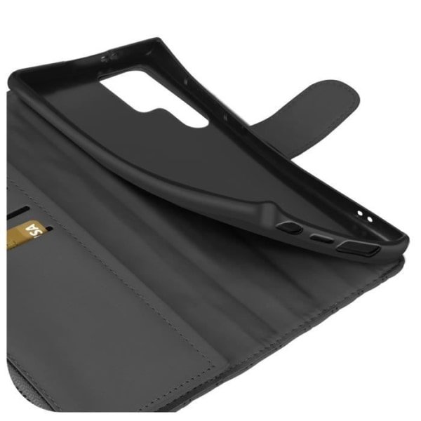 Etui til Samsung Galaxy S24 Ultra - AVIZAR - Sort pung - Halvstivt - Syntetisk - Blandet Svart