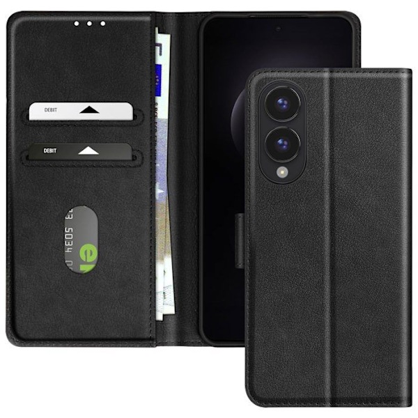 Etui til Samsung Galaxy S25 Edge Klap Pung og Video Støtte Sort Svart