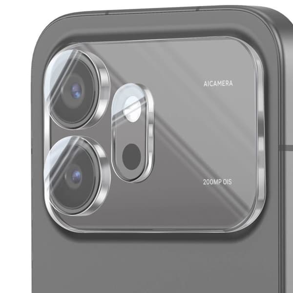 2-pack Bakre Kameraskydd för Honor 600 i 3D Böjd Härdat Glas Transparent Vit