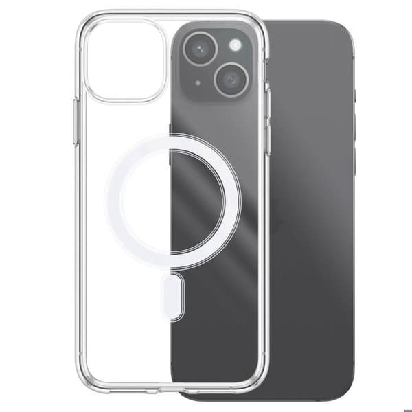 MagSafe-cover til iPhone 15 Plus Essential Design med Forstærkede Hjørner Zanaé Transparent Vit