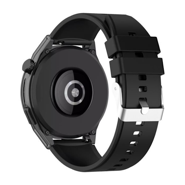 Rem til Huawei Watch GT Runner Forstærket Silikone Sort Sølv Spænde - AVIZAR - 22mm - Voksen - Blandet Svart