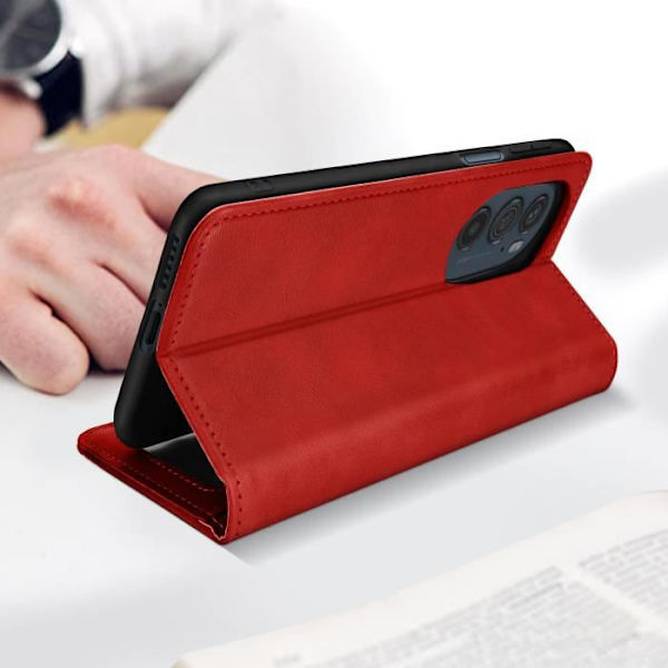 Motorola Edge 30 Pro Case - AVIZAR - Rødt tegnebogscover - Videosupportfunktion Röd