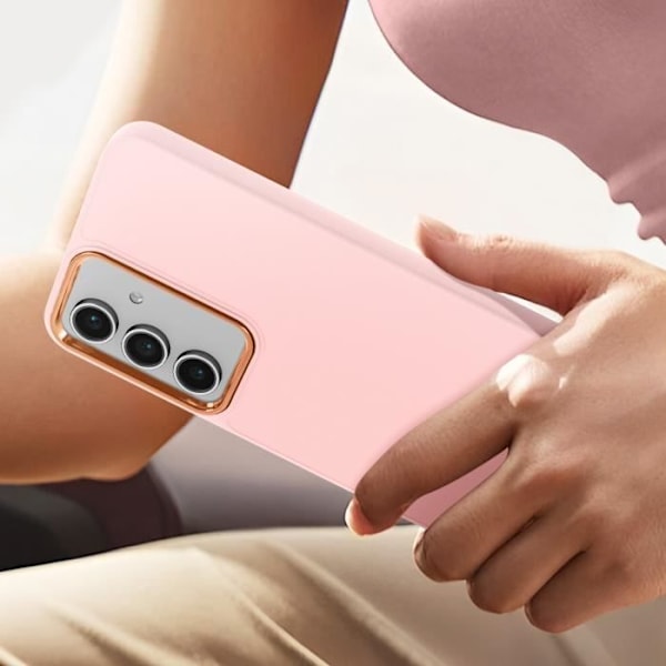 Coque - AVIZAR - Samsung Galaxy S24 FE - Silikon - Metallisk - Ljusrosa Rosa