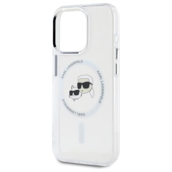Coque MagSafe Karl Lagerfeld IML Metal Karl & Choupette til iPhone 15 Pro Max (Hvid) vit