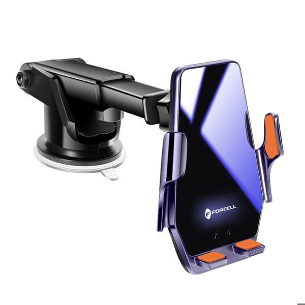 Universal Qi 15W Bilholder HS6 Automatisk Fastspænding Dobbelt Montering Forcell Sort Svart