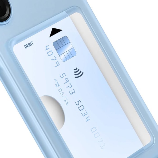 Coque pour Samsung A56 Porte carte Silicone Soft touch Original Samsung Bleu Blå