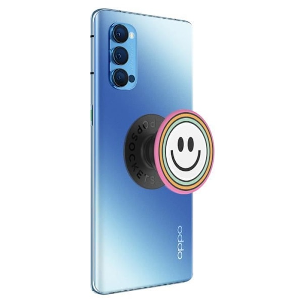 PopGrip - POPSOCKETS - Flerfärgad smileydesign - Ultralätt - Infällbar - Videostöd Flerfärgad