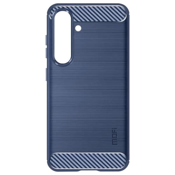Silicone Cover - AVIZAR - Samsung Galaxy S24 - Fleksibel - Carbon Effekt - Mørkeblå Blå