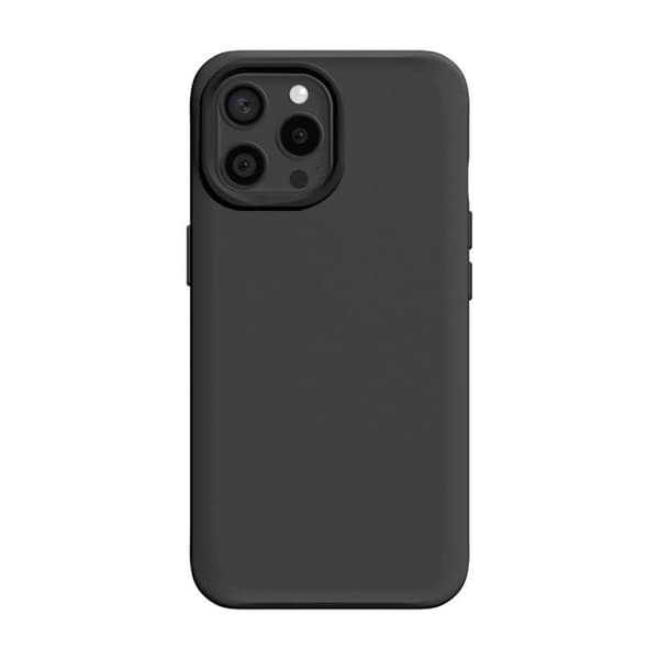 MagSafe-cover til iPhone 15 Pro Max, blød, stødabsorberende, SolidX-serie, Rhinoshield, sort Svart