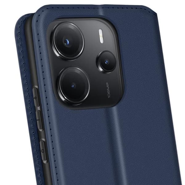 Fodral för Xiaomi Redmi Note 14 4G Klapp med kortficka och videostöd Blå Natt Blå