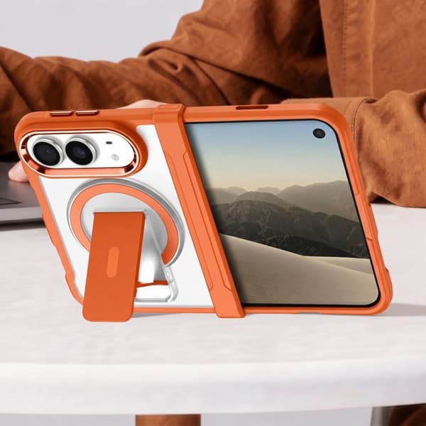 iPhone Duo Cover Kompatibel med MagSafe med Støtte Stativ Pango Orange Apelsin