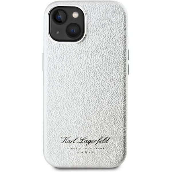 Karl Lagerfeld PU Grained Hotel RSG Baksidan för iPhone 15 Grå