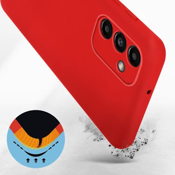 Samsung Galaxy A13 5G skyddsfodral - Röd - Halvstyv silikon - Mjuk yta Röd
