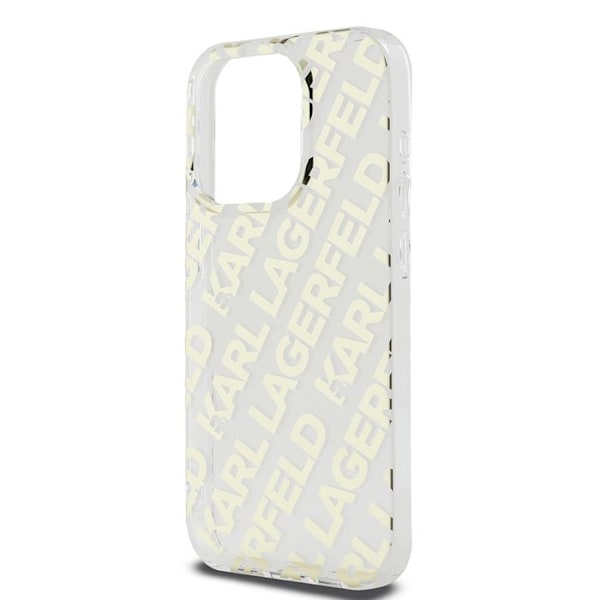 iPhone 15 Pro Fodral - Karl Lagerfeld IML Luxury (KLHCHCP15LHKKFOEMD) - Guld Fullover Logotyp
