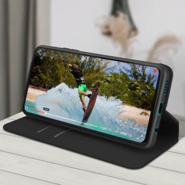 Hölje - AVIZAR - Huawei P smart 2021 - Ekoskinn - Stöd funktion - Svart Svart