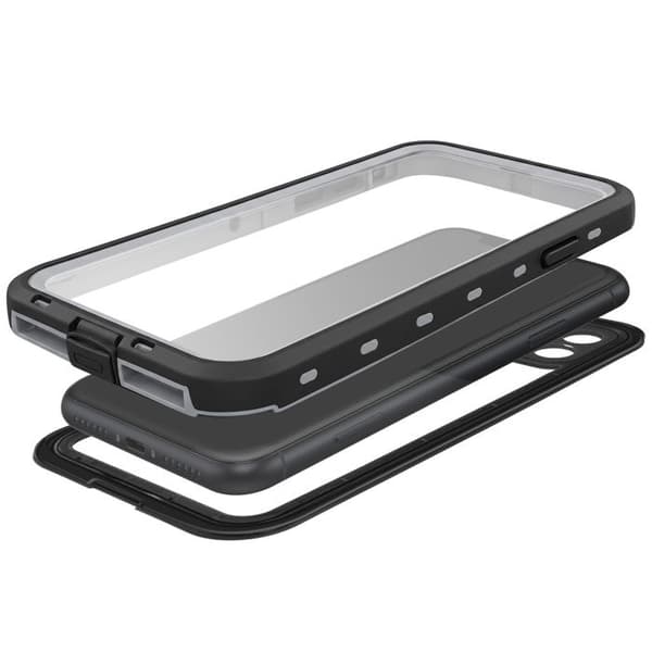 360° Helcover til iPhone 11 Vandtæt IP68 med Skærmbeskyttelse Shellbox Sort Svart