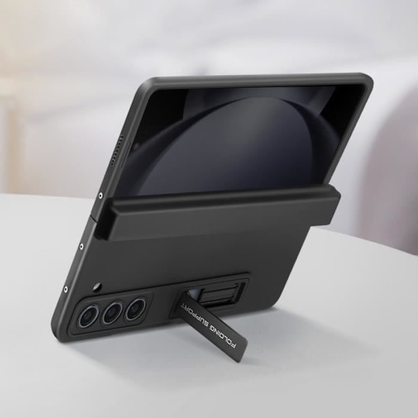 Fodral till Samsung Galaxy Z Fold 5 - AVIZAR - Hårt - Stativ - Magnetisk Stylushållare - Svart Svart