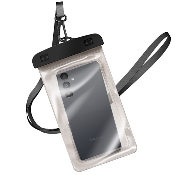 Vattentät Fodral för Telefon 5.8 till 6.8 tum Touch med Halsband Transparent Vit