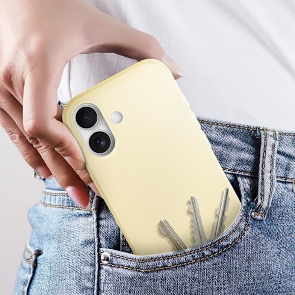 Etui til iPhone 16 Plus - AVIZAR - Fast Cover - Halvstivt - Soft-touch - Gul Gul