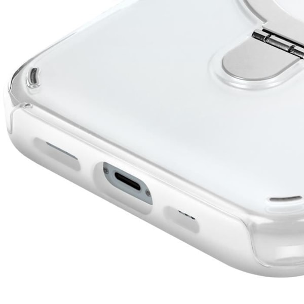 MagSafe-kuori iPhone 15:lle iskunkestävä taitettavalla tukijalla, valkoinen Vit