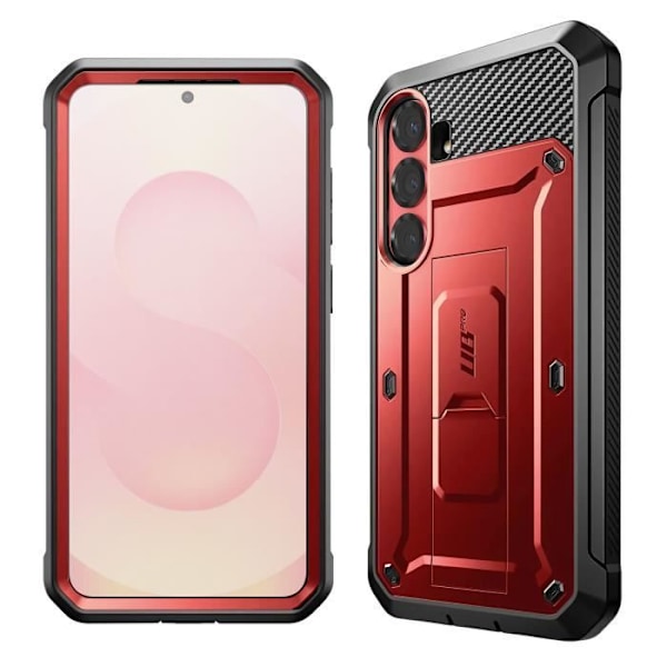 Helhetsfodral för Samsung Galaxy S25 Plus Stötabsorberande Stativ Stöd Supcase Röd Röd