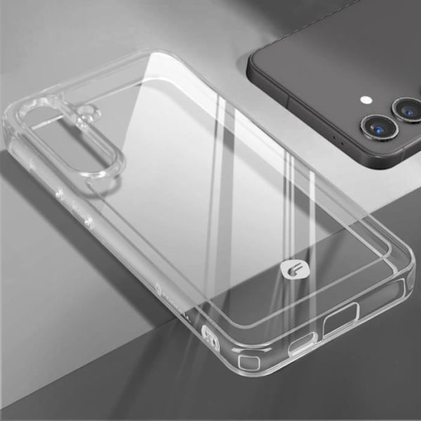 Fodral till Samsung Galaxy S24 Plus Stötsäker hårda upphöjda kanter Forcell Transparent Transparent