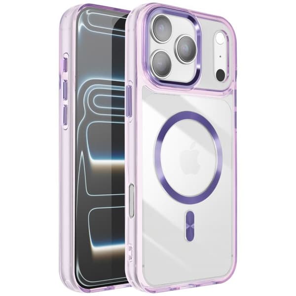 iPhone 17 Pro Max - AVIZAR - Kristalli Väri - Violet - MagSafe - Optimaalinen suoja Lila