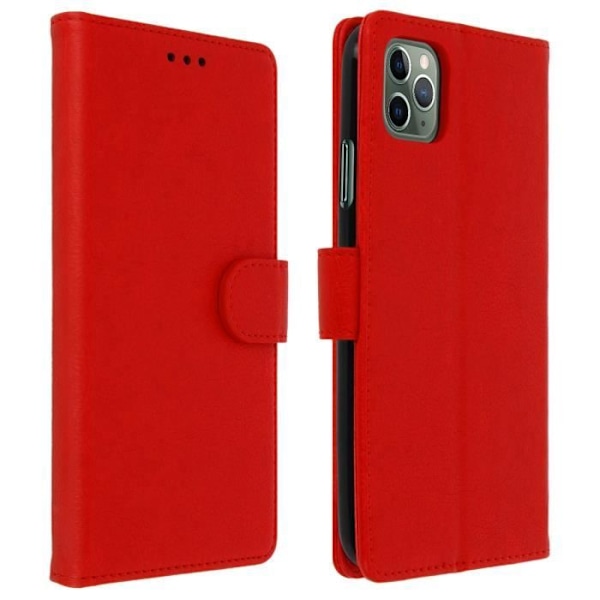 AVIZAR iPhone 11 Pro Fodral - Heltäckande röd korthållare - Videostödfunktion Röd