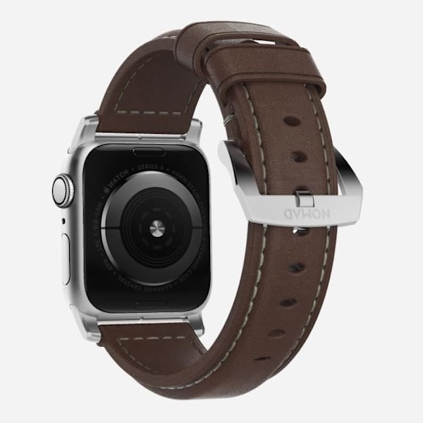 Apple Watch Nomad perinteinen nahkaranneke hopea/ruskea