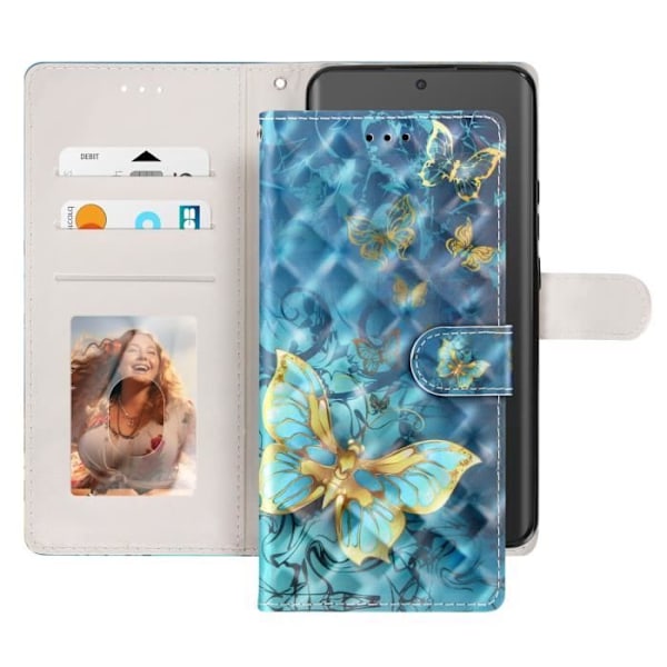 Xiaomi Redmi Note 14 5G Lompakkokuori Videotuki Sininen Blå