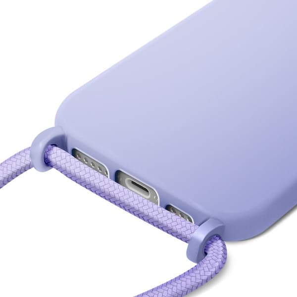 Telefoncase - AVIZAR - iPhone 17 - Silikone Soft Touch - Justerbar Snor - Lavendel Violett