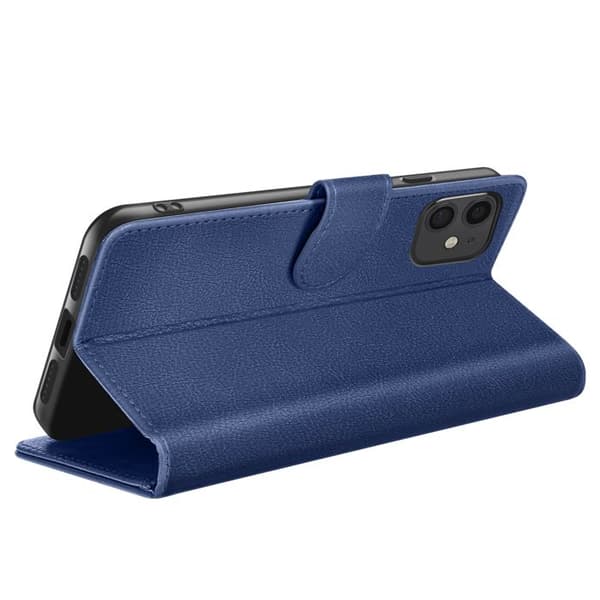 Plånboksfodral - ZANAÉ - iPhone 11 - Horisontellt Stöd - Magnetstängning - Mörkblå Blå