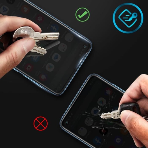 Suojakalvo - AVIZAR - Xiaomi Redmi Note 9 - Kaareva karkaistu lasi - Iskunkestävä - Naarmuuntumaton Transparent, svart