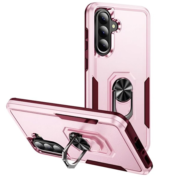 Stötresistent skal för Samsung Galaxy A56 med ringstöd i rosa Rosa