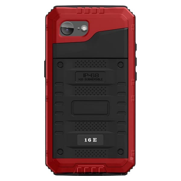 Vattentät skal - AVIZAR - iPhone 16e - Silikon - IP68 - Stötsäker Röd Röd