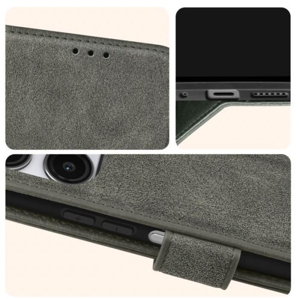 Etui til Xiaomi Redmi 12 - AVIZAR - Chesterfield - Lommevender - Video Support Funktion - Grå Grå