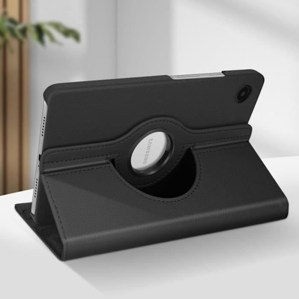Foliofodral - AVIZAR - Samsung Galaxy Tab A9 - Svart - Rotationsstöd 360° - Heltäckande skydd Svart