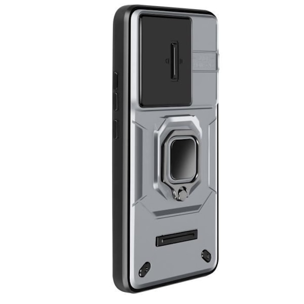 Mobilskal - AVIZAR - Xiaomi 13T/13T Pro - Grå - Skjutbart kameraskydd - Rotating ställring Grå