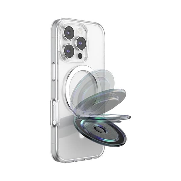 Support Smartphone PopGrip Kick-Out Premium Klæbende Stativ og Selfie PopSockets Sort / Grøn Grön