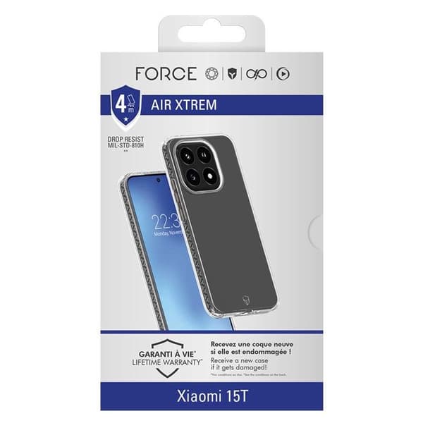 MagSafe-fodral - FORCE CASE - Xiaomi 15T - Extremt skydd 4m - Tryax 3D - HybridDefense Vit