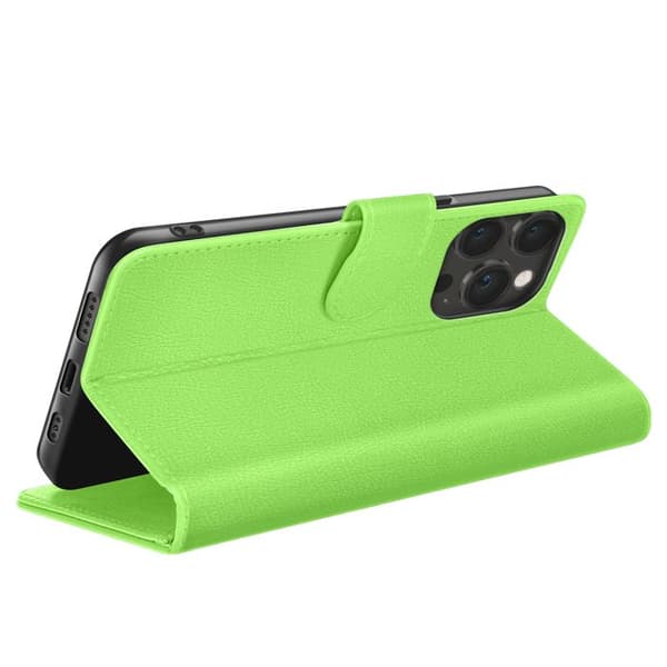 Pungetui - ZANAÉ - iPhone 13 Pro Max - Grøn - Horisontal Støtte - Magnetlås Grön