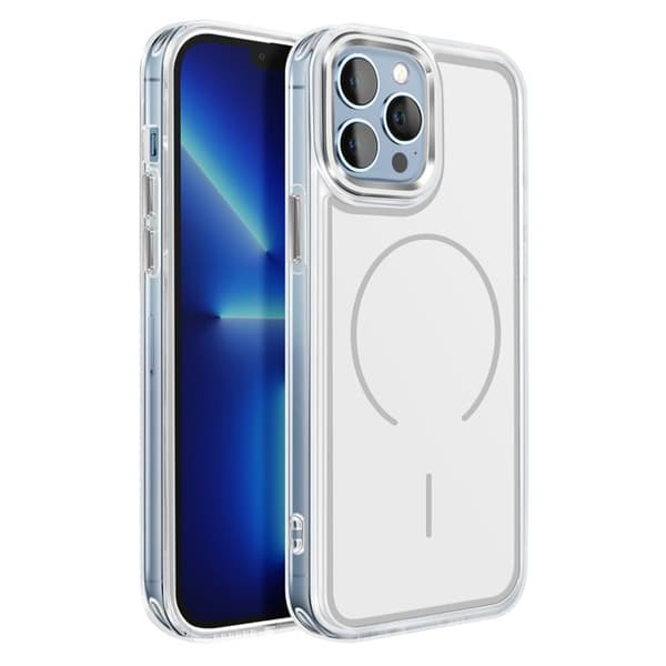 MagSafe-cover til iPhone 13 Pro Max Forstærket Hybrid Design Hvid Vit