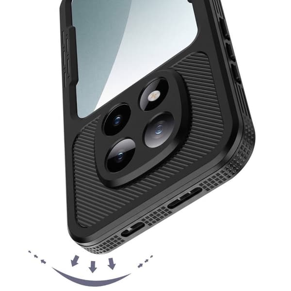 Cover til Redmi Note 15 Pro 5G Vandtæt IP68 Fuld Beskyttelse Redpepper Sort Svart
