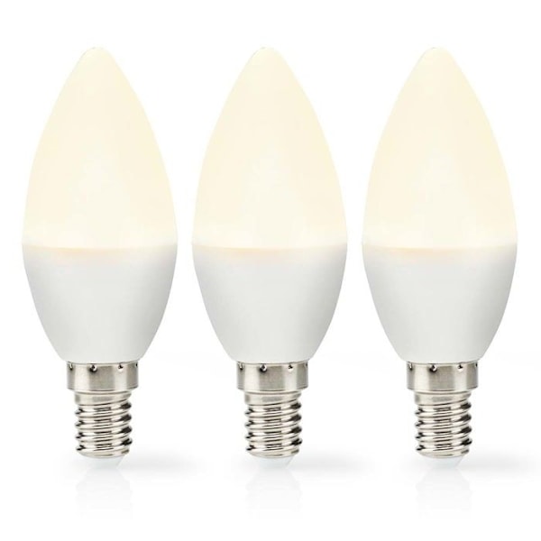 Förpackning med 3 LED-lampor E14 4,9 W 470 lm 2700 K Fyrkantig Form Nedis Vit Vit